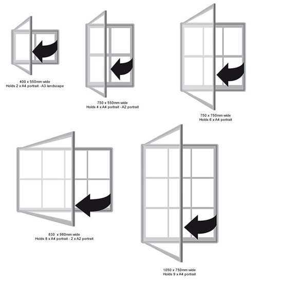 Cyclone External Noticeboard with Coloured Frame White Light